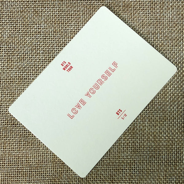 BTS JIN J-HOPE SUGA 5/12 [Love Yourself World Tour] Official Mini Photocard /+G