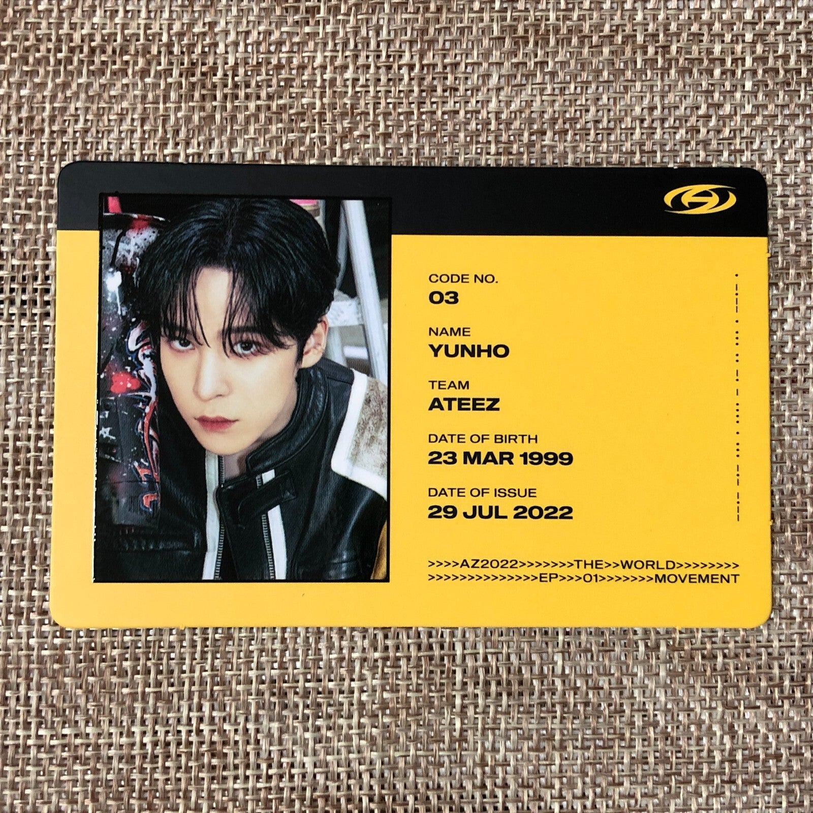ATEEZ YUNHO [THE WORLD EP.1 : MOVEMENT] Official ID Photocard, Diary Ver. / Gift