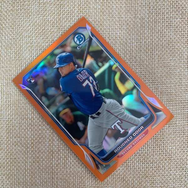 2014 Bowman Chrome Orange Refractor #23 Rougned Odor 9 of 25 / Mint / Gift