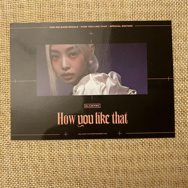 BLACKPINK JENNIE #2 [How You Like That] Official Postcard Photocard / New / Gift