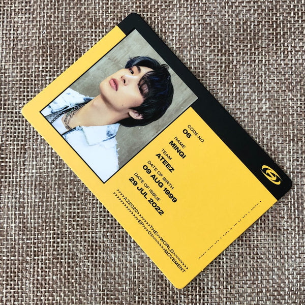 ATEEZ MINGI [THE WORLD EP.1 : MOVEMENT] Official ID Photocard, Diary / Gift