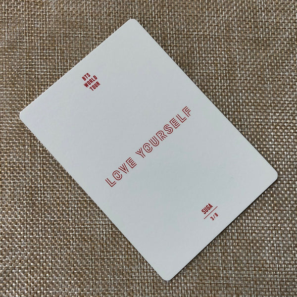BTS SUGA 3/8 [ Love Yourself World Tour ] Official Mini Photocard / New / Gift