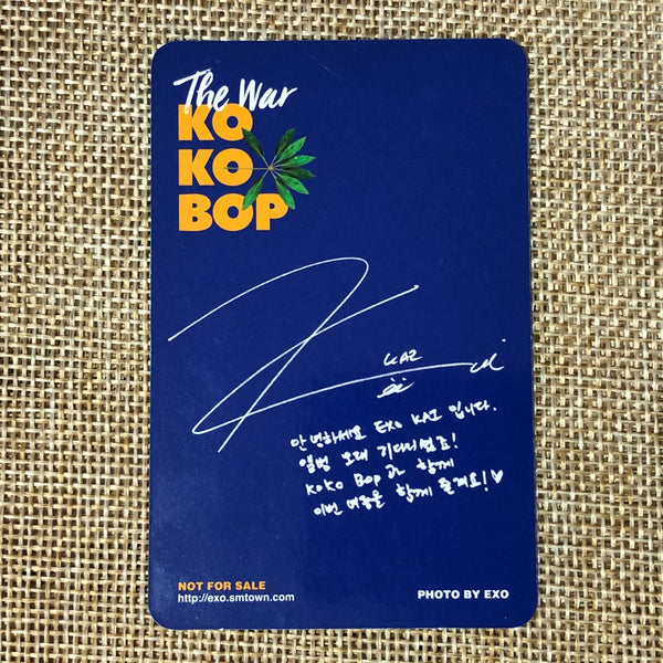 EXO KAI #2 [ The War KOKOBOP ] Official Photocard, 4th Album / New / Gift