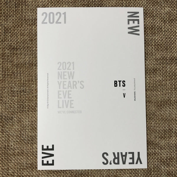 BTS V TAEHYUNG [ 2021 NEW YEAR'S EVE LIVE ] Official Postcard / New / Gift