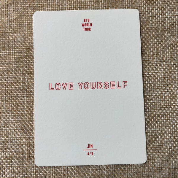 BTS JIN 4/8 [ Love Yourself World Tour ] Official Mini Photocard / New / Gift