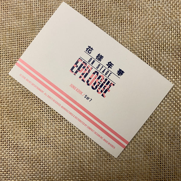 BTS JUNGKOOK 5/7 [HYYH On Stage Epilogue] Official Mini Photocard / New, Rare