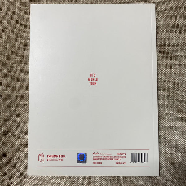 BTS [World Tour Love Yourself] Official Program Book Photobook / New, Rare /+G