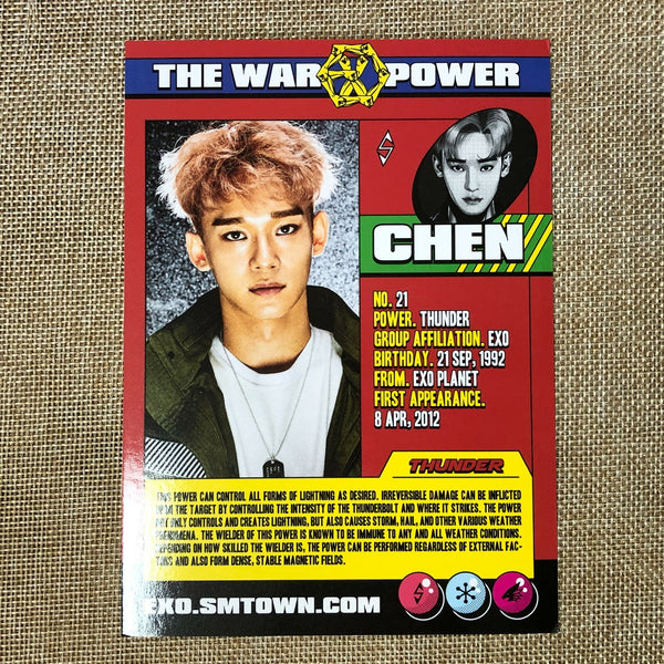 EXO CHEN #1 [THE WAR : The Power of Music] Official Postcard Photo / New / Gift