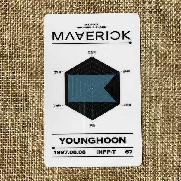 THE BOYZ YOUNGHOON [ MAVERICK ] Official ID Photocard / New / Gift