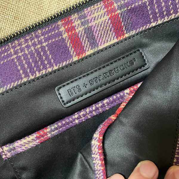 BTS x Starbucks 2020 / Tartan Check Pouch, Size Small / Official / New, Rare /+G