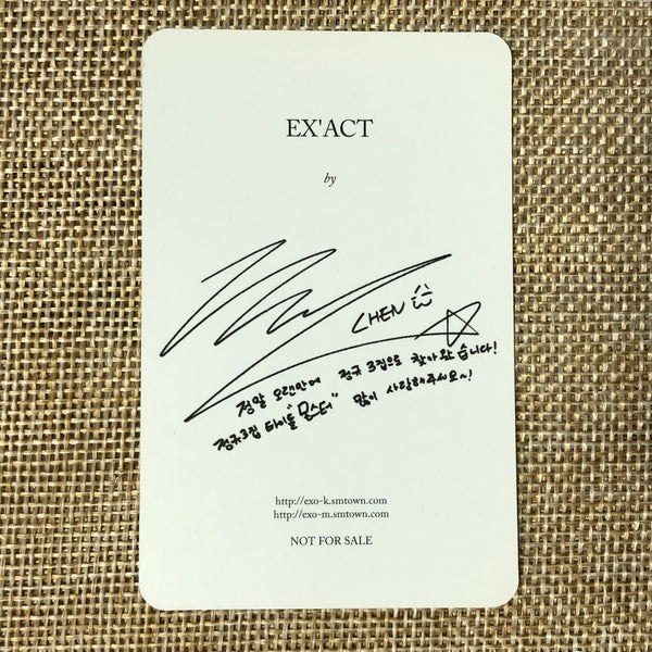 EXO CHEN [ EXACT EX'ACT ] Official Photocard, 3rd Album Korean Ver / New / Gift
