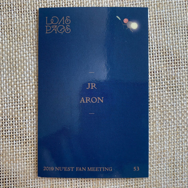 NU'EST JR ARON [ 2019 Fan Meeting ] Official Photocard / New, Rare / Gift