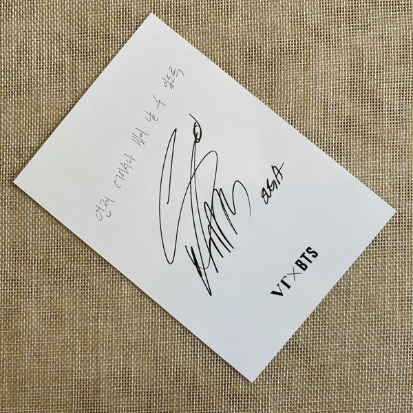 BTS SUGA [VT Cosmetics Sign Message] Official Postcard Photocard / New, Rare /+G