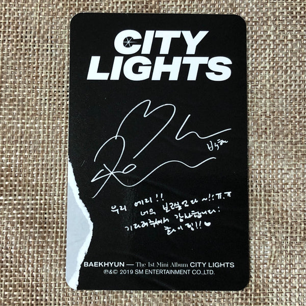 EXO BAEKHYUN #4 [ City Lights ] Official Photocard Day, 1st Mini / New / Gift