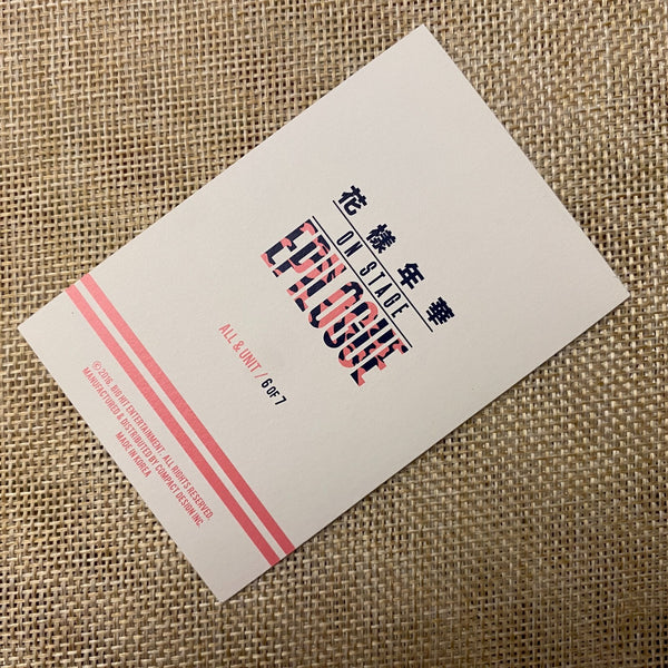 BTS Unit 6/7 SUGA [HYYH On Stage Epilogue Concert] Official Mini Photocard /+G