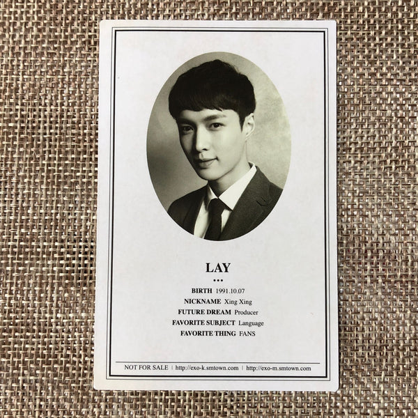 EXO LAY [ XOXO Wolf ] Official Photocard, Student ID Card / New, Rare / Gift