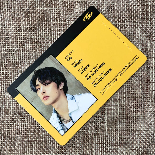 ATEEZ MINGI [THE WORLD EP.1 : MOVEMENT] Official ID Photocard, Diary / Gift
