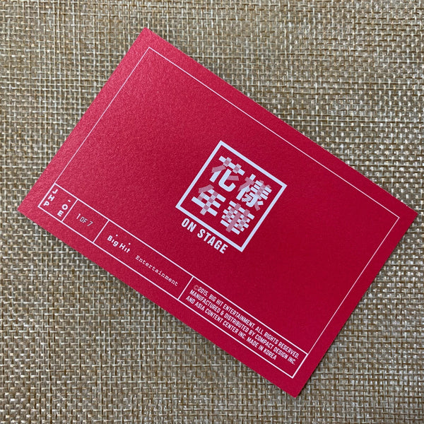 BTS J-HOPE 1/7 [HYYH Live On Stage 2015 Concert] Official Mini Photocard / Gift