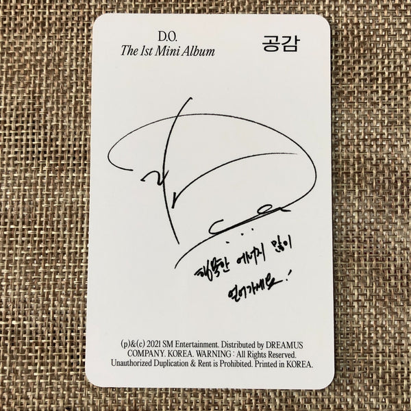 EXO D.O. #2 [ Empathy ] Official Photocard, 1st Mini Solo / New / Gift