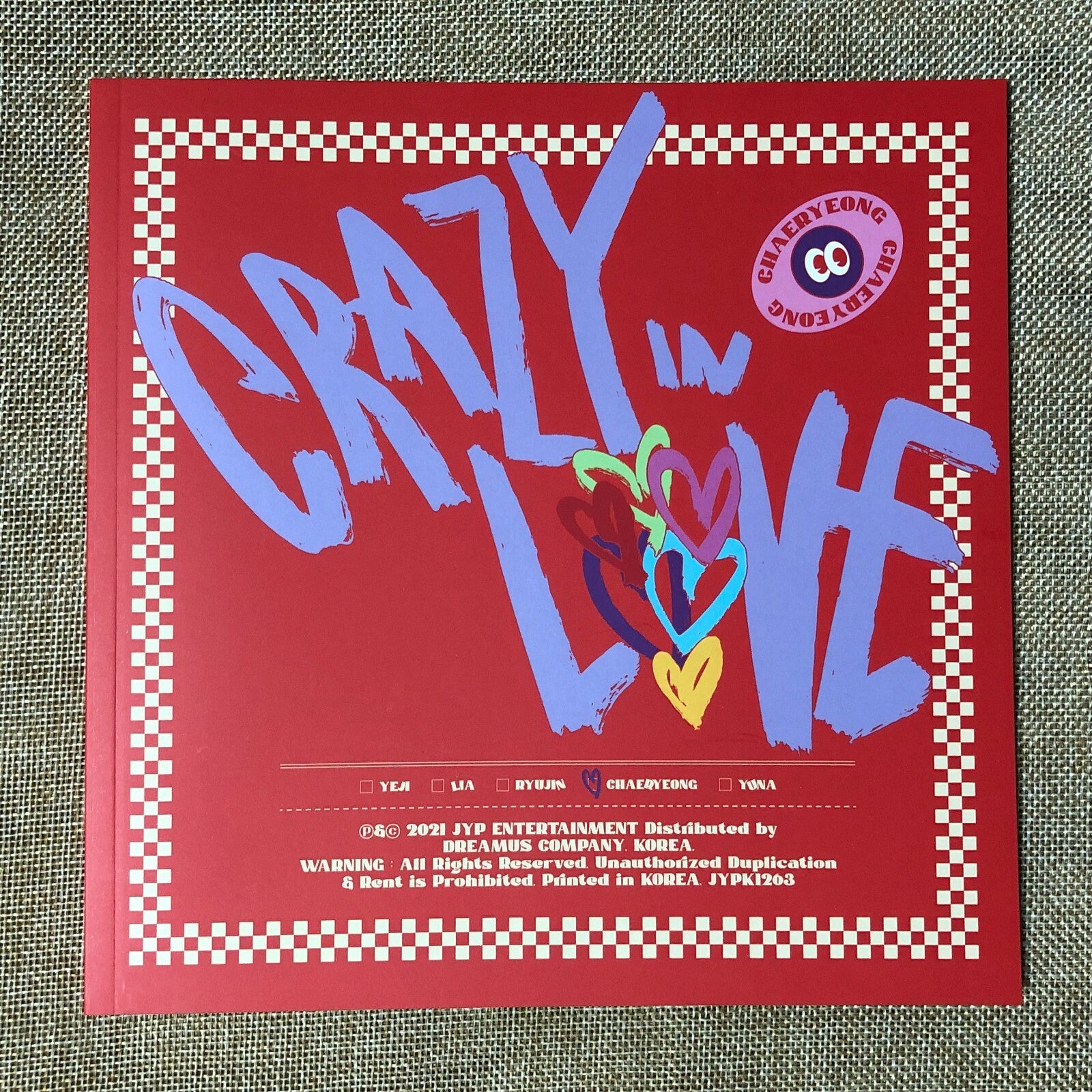 ITZY CHAERYEONG [CRAZY IN LOVE] Official Photobook + Poster +Sticker Set / Gift
