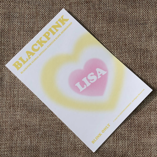 BLACKPINK LISA [Global Official Fanclub BLINK Early Bird] Postcard / New / Gift