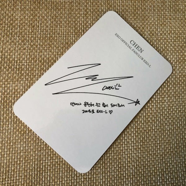 EXO CHEN SIGNATURE [ Ace 2020 Fanclub ] Official Photocard / New, Rare / Gift