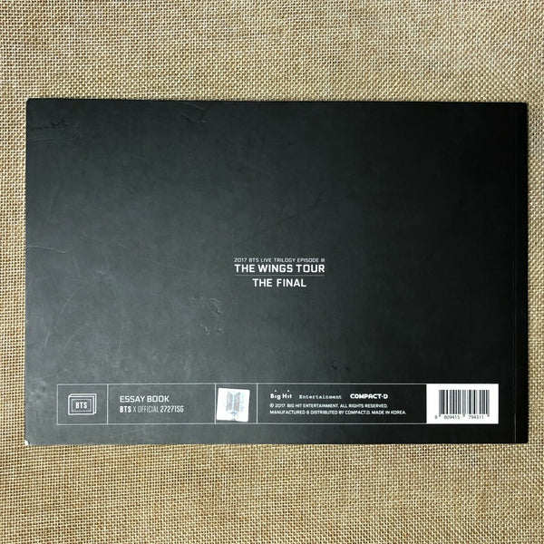 BTS SUGA [The Wings Tour Essay Book for SUGA] Official Photobook / New, Rare /+G