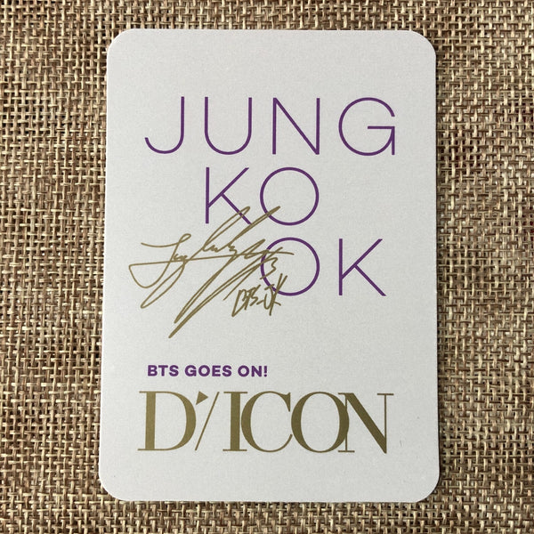BTS JUNGKOOK [ DICON BTS goes on Deluxe Ver. ] Official Photocard / New / Gift