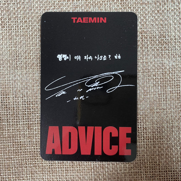 SHINEE TAEMIN #1 [ ADVICE ] Official Photocard / New, Rare / Gift