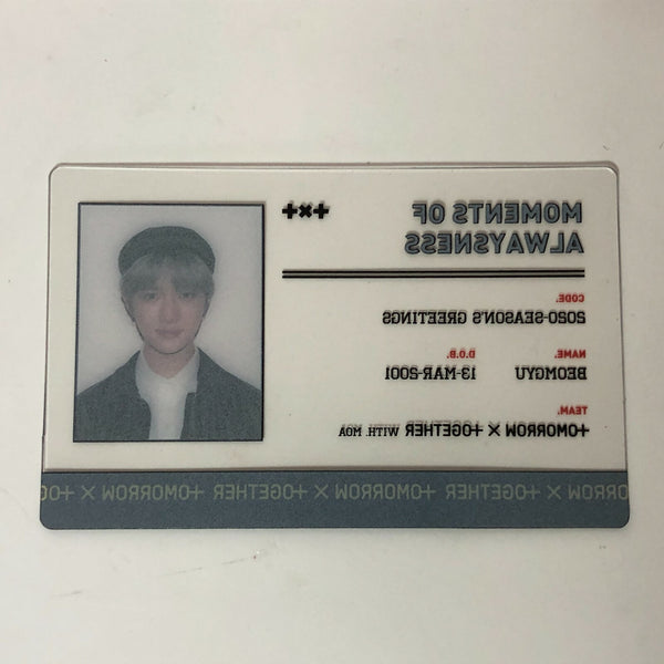 TXT BEOMGYU [ 2020 Season's Greetings ] Official ID Card Photocard / New / Gift
