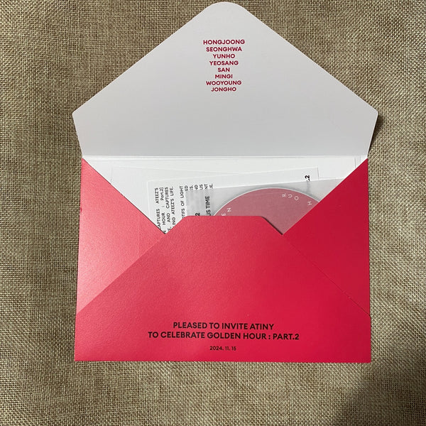 ATEEZ [Golden Hour Part. 2] All Member Signed Promo Album, Message Full Set /+G