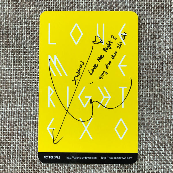 EXO XIUMIN [Love Me Right Chinese] Official Photocard, 2nd Repackag / New / Gift