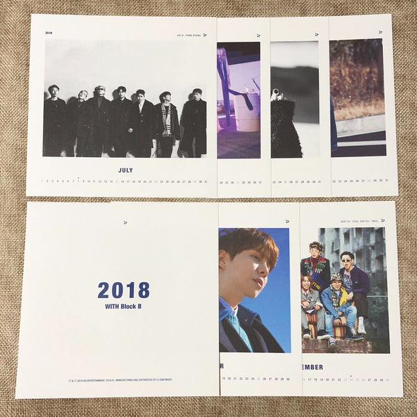 BLOCK B GROUP [ Re:MONTAGE ] Official Calendar Photo Set / New, Rare / Gift