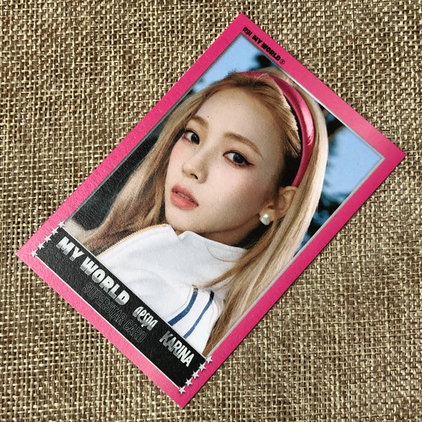 AESPA KARINA [MY WORLD] Official Trading Photocard, Zine Spicy Ver. / New / Gift