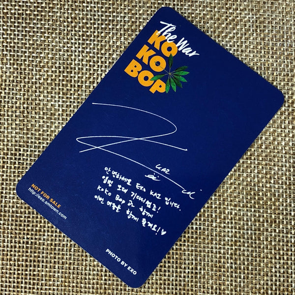 EXO KAI #2 [ The War KOKOBOP ] Official Photocard, 4th Album / New / Gift
