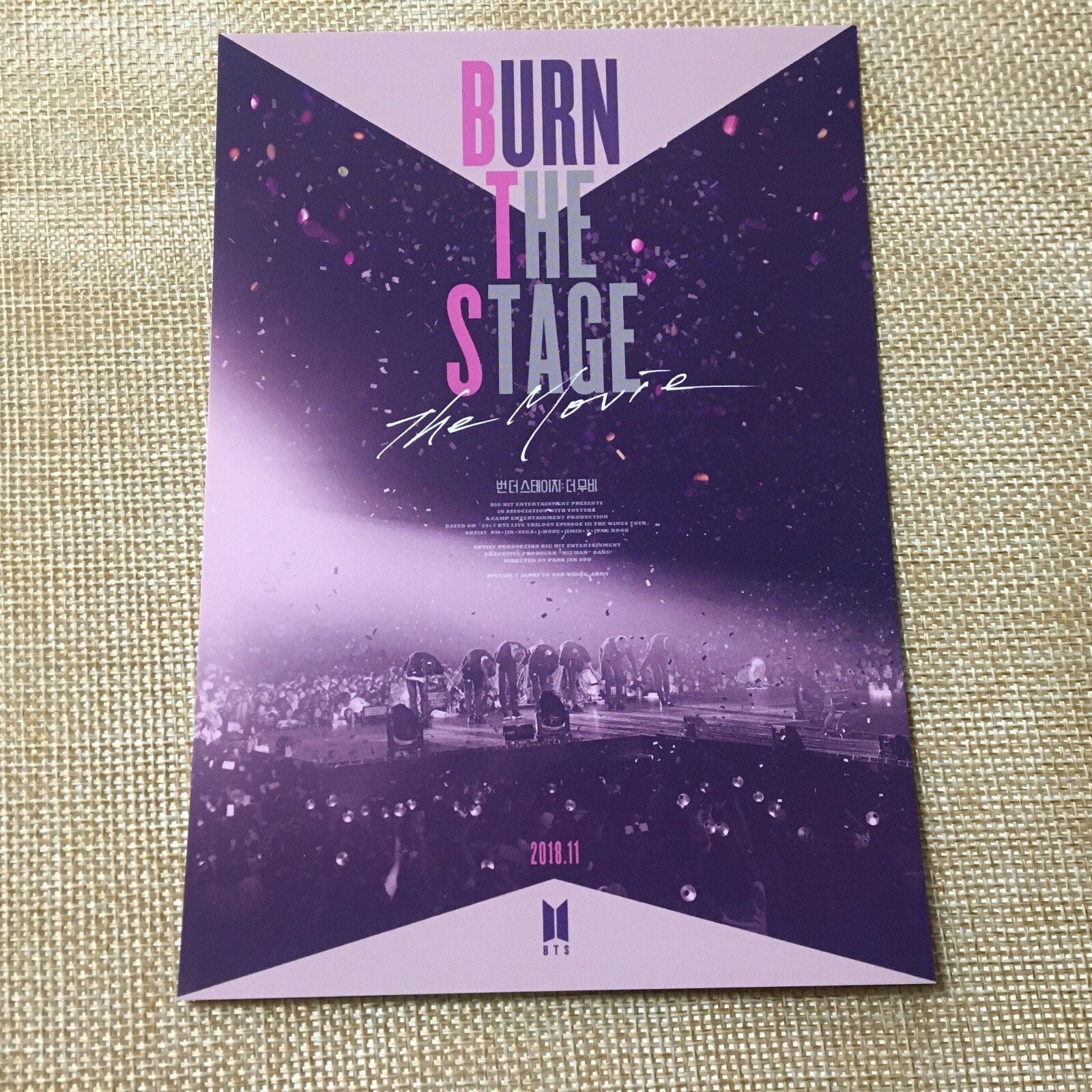 BTS Movie [ Burn The Stage ] Official Postcard / New / Gift