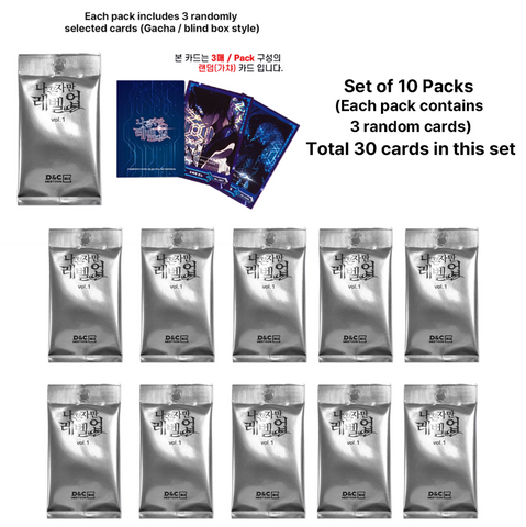 Solo Leveling Official Korean Webtoon Set / SL Vol.1  10 Packs (Total 30 Cards)