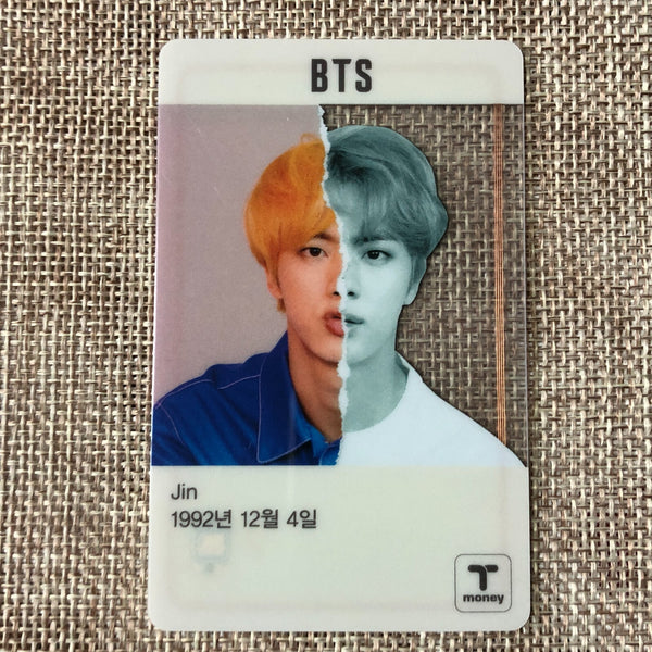 BTS JIN [ 2019 CU T-Money Transparent ] Official Photocard / New, Rare / Gift