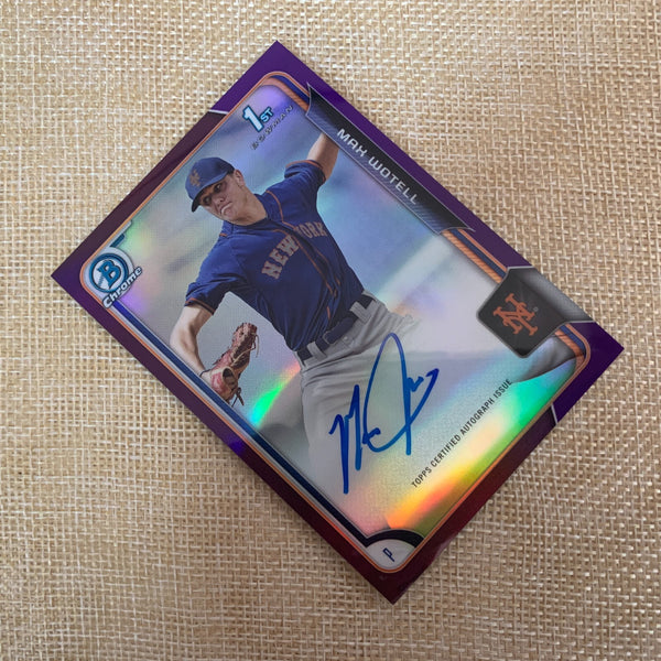 2015 Bowman Chrome Purple Refractor Auto Max Wotell 232 of 250 / Mint / Gift