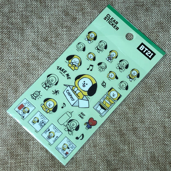 BTS BT21 Official Authentic Goods Clear Sticker Ver.3 / New / Gift