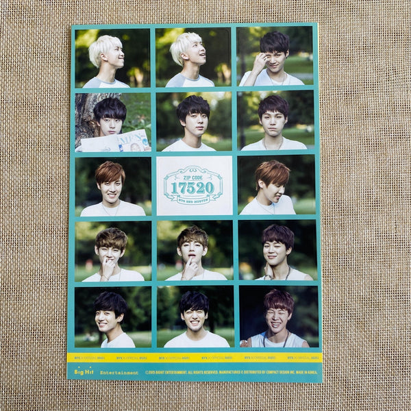 BTS Members [2nd Muster ZIP CODE 17520] Official Sticker Set / New, Rare / Gift