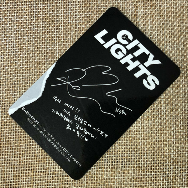 EXO BAEKHYUN #3 [City Lights] Official Photocard Day, 1st Mini Album / Gift