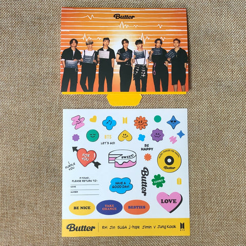BTS GROUP [ Butter Cream Ver ] Official Stand + Sticker Set / New / Gift