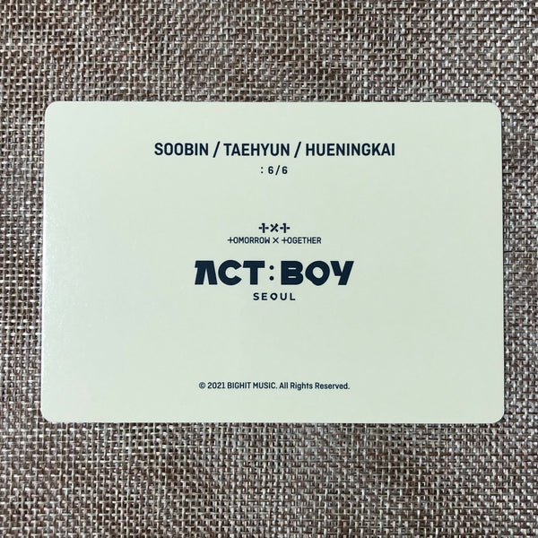 TXT UNIT SOOBIN 6/6 [ ACT : BOY SEOUL ] Official Mini Photocard / New / Gift