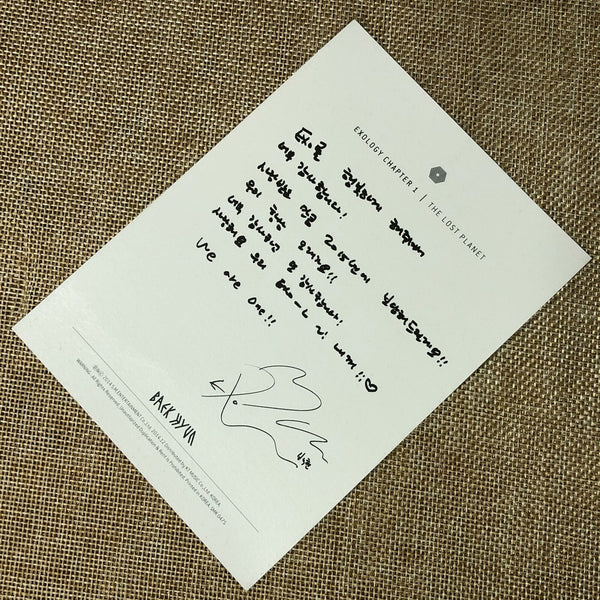 EXO BAEKHYUN [Exology Chapter 1 The Lost Planet] Official Postcard / New / Gift