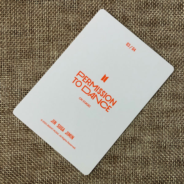 BTS GROUP 3/4 [PTD PERMISSION TO DANCE ON STAGE] Official Mini Photocard / Gift