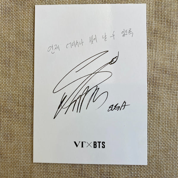 BTS SUGA [VT Cosmetics Sign Message] Official Postcard Photocard / New, Rare /+G