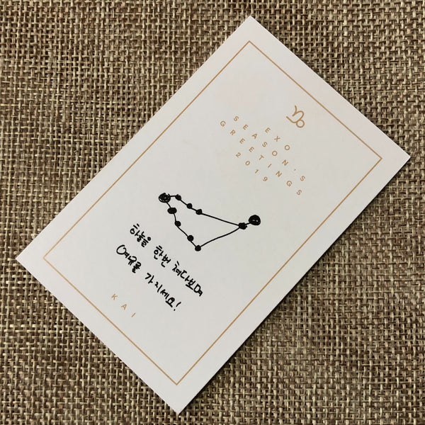 EXO KAI [ 2019 Season's Greetings ] Official Limited Photocard / New / Gift