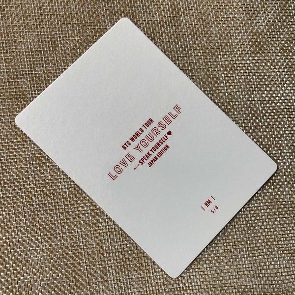BTS RM 5/8 [Speak Yourself World Tour Japan] Official Mini Photocard / Gift