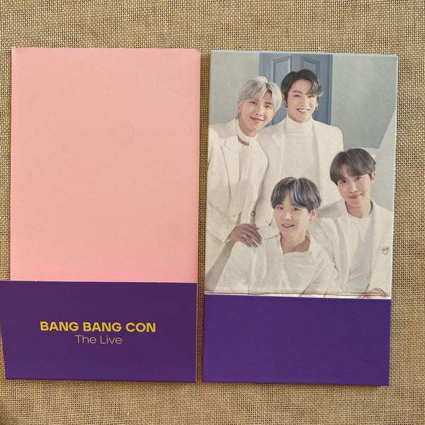 BTS GROUP [2020 BANG BANG CON The Live] Official 2 Sided Photo / New, Rare /+G